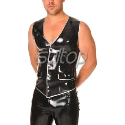 Men 's new item Double Stud latex rubber Waistcoat