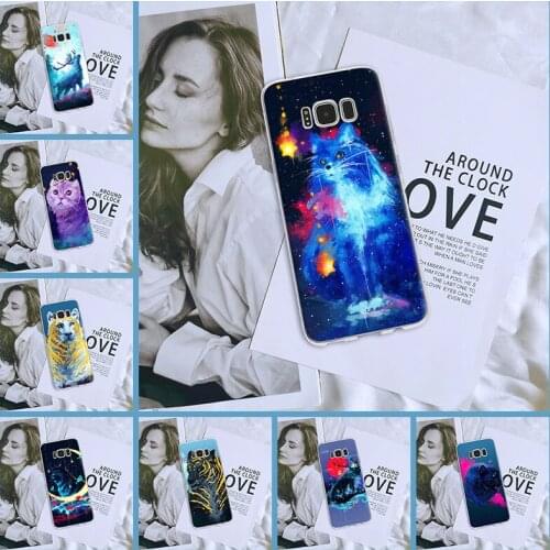 Phone Cases For Samsung Galaxy Note 4 5 8 9 Cool Animal Wolf Cat For Samsung S5 S6 S7 Edge S8 S9 Plus Silicone Soft Back Cover