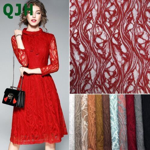 Latest popular design double-color skirt fabrics water wave pattern embroidery African lace fabric For wedding dress soft tulle