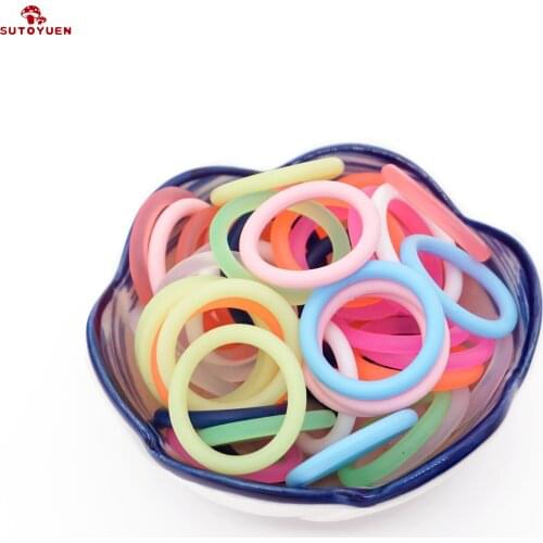 Wholesale 500Pcs Mixed 14 colors 28MM Transparent Silicon Ring Holder For Baby Pacifier Soother/ Dummy / Nuk / MAM ring