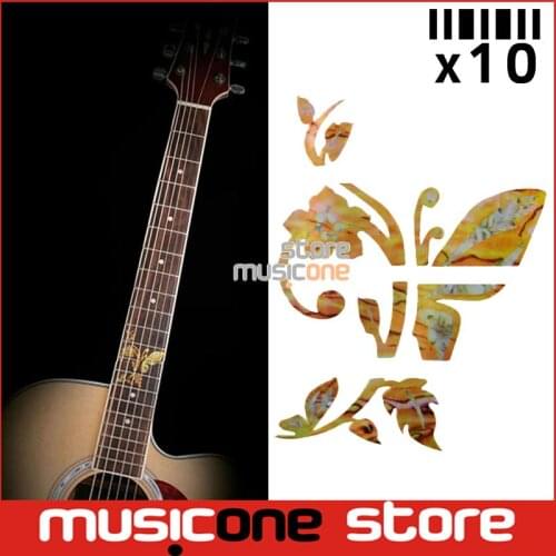 Wholesale Fingerboard Inlays Stickers Guitar Fret Marker Decals For Acoustic Electric Guitarra Neck New Butterfly Shape Gold