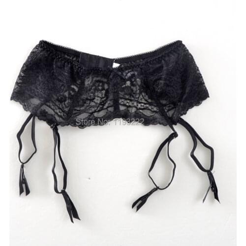 Punk Embroidery Sexy Fashion See Thru Lace Garters Elastic Waist Soft Floral Bandage Garter Belt Suspender Straps 36 38 40 44