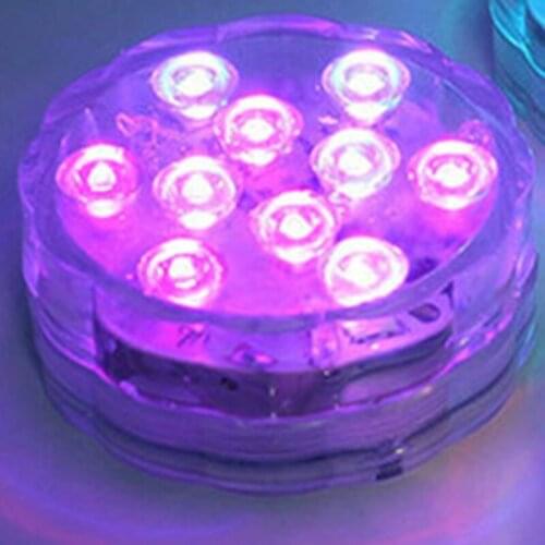 NHBR Submersible LED Lights Waterproof LED Color Changing Underwater Electric Tea Round Light Lamp with Remote Control