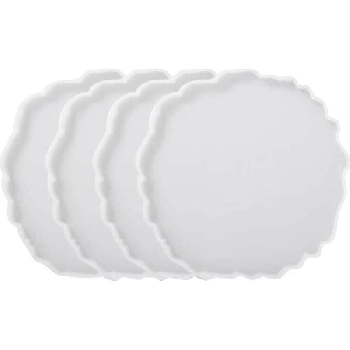 Practical 4 Pcs Silicone Agate Coaster Resin Casting Making Mold,Coaster Epoxy Molds Craft DIY, Home Decoration