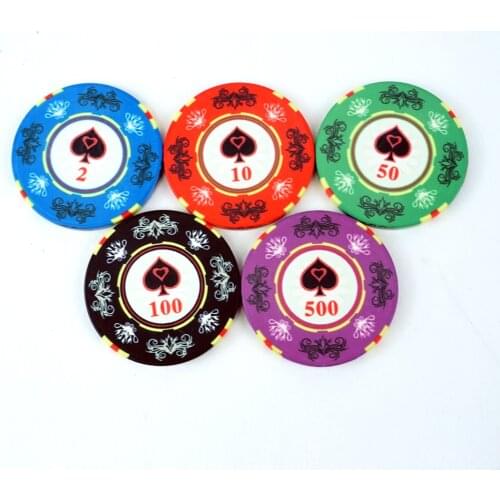 Professional Ceramic Texas Poker Chips 10g Casino European Poker Chips Set 39*3.3mm