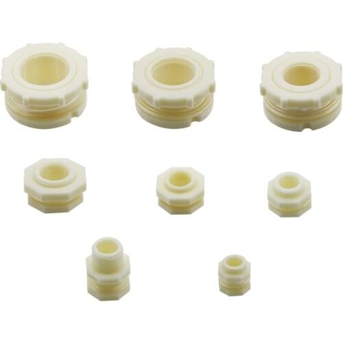 ABS Plastic Water Tank Connector 1/2" 3/4" 1" 1.2" 1.5" 2" Thread Fish tank Aquarium Outlet Bucket Connector Drain Pipe Fitting