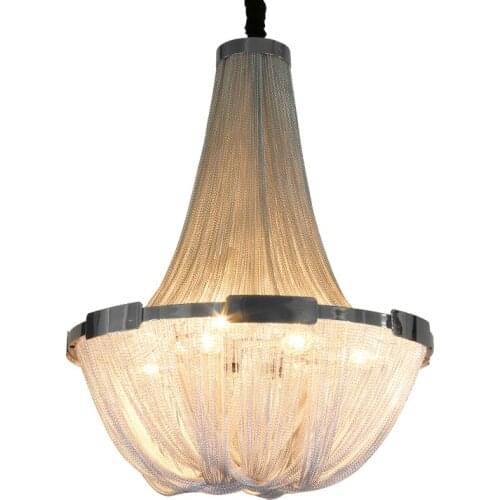 Modern Luxury Silver Gold Tassel Aluminum Chain LED Pendant Lights Vintage Pendant Lamp Fashion Design Hanging Lamp