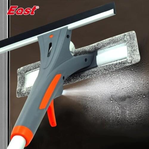 East Five Sections Free Combination Spray Glass Cleaning Brush Window Cleaner Wiper Microfiber Cloth Window Cleaning Tools Gray
