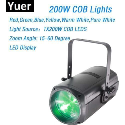 LED Par COB 200W 6 Colors Stage Lights Lyre Stage Lighting Wash Effect Professional Lighting Shows Projector For Clubs Luces Dj
