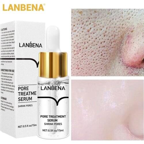 LANBENA Pore Shrink Serum Hyaluronic Acid Nourish Moisturizing Dryness Repair Face Pores Treatment Essence Liquid Skin Care 15ml