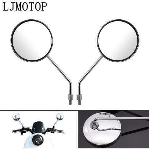 Free Shipping Motorcycle Round Back View Mirror Moped Side Mirror 8mm 10mm For Kawasaki KX125 KX250 KX250F KX450F KX100 KLX125