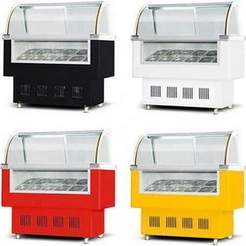 Ice Cream showcase/ice cream freezer/ice cream refrigerator showcase display 10 AND 12 pans free shipping CFR by sea