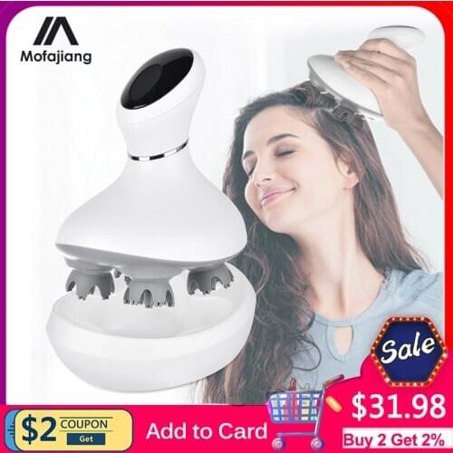 New 3D waterproof Electric Head Massager Wireless Scalp Massage Promote Hair Growth Body deep tissue Kneading Vibrating