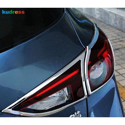 For Mazda 3 Axela 2014 2015 Hatchback ABS Chrome Car Rear Light Cover Trim Taillight Lamp Frame Trims Sticker Accessories