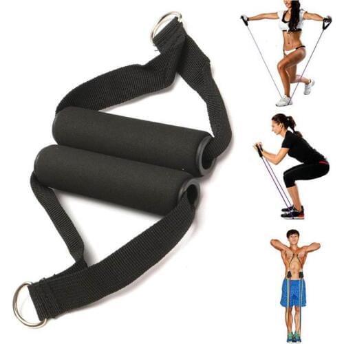 1 Pair Sports Fitness Latex Tube Pull Handle D-ring Elastic Strength Training Handle Rope Connection Accessories