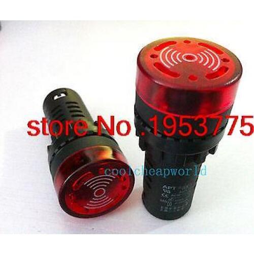 10PCS 36V 22mm Red LED Indicator Light with Buzzer