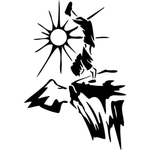 10CM*14.6CM Interesting Sport Extreme Climbing Black/Silver Silhouette Vinyl Car Sticker