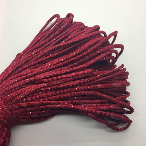 10yards/Lot Mix color Paracord Bracelets Rope 7 Strand Parachute Cord CAMPING HiKING Red