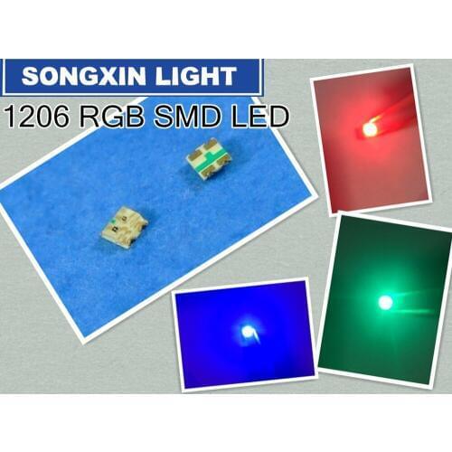 1000pcs 1206 RGB Common Anode SMD 1206 LED Bead 3227 RGB Tricolor Red Green Blue Ultra Bright SMD LED Light Emitting Diode