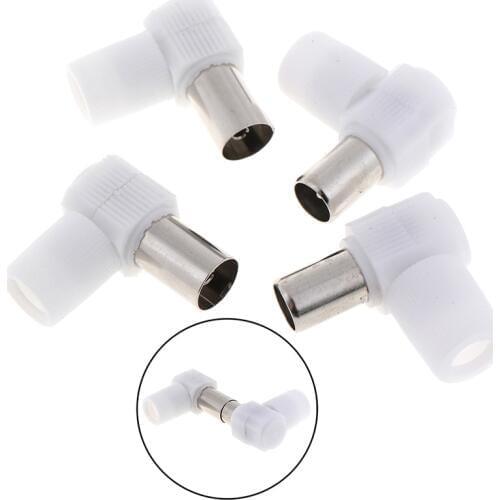 2pairs 90 Degrees Male And Female TV Plug Jack For Antennas TV RF Coaxial Male Plugs Adapter Right Angle Antennas Connectors