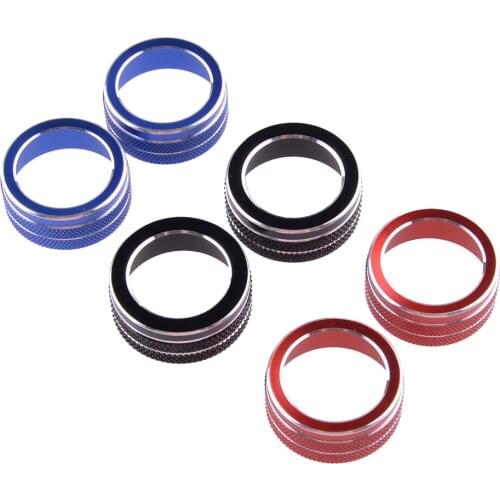 2Pcs Car Air Condition Knob Decorative Circle Ring Trim Red/ Blue/ Black Fit for Toyota Corolla Hatchback 2019 2020 2021