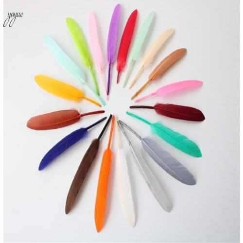 20pcs Gold Dipped Shell Duck Feathers Goose Feathers for crafts 10-15CM/4-6inch Natural feather plumes for jewelry making Decor