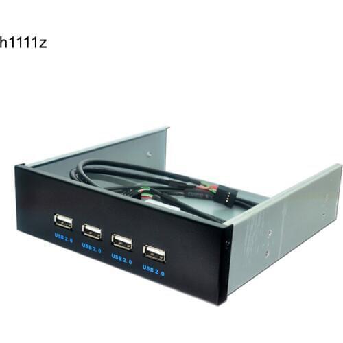 4 Ports USB 2.0 Front Panel USB Hub Splitters Adapter USB 2.0 Hub USB-HUB Multiple Splitter Hubs 5.25 Driver Bay for PC Computer