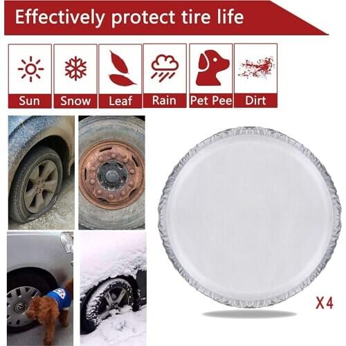 4pcs Car / Van Tyre Covers Tire Wheel All-weather Protection Covers with Pouch