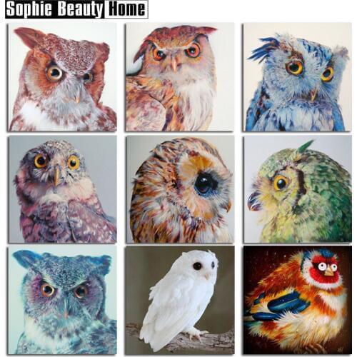 NEW Real 5D DIY Diamond Painting Animal Cute Owl Mosaic Cross Stitch Full Diamond Embroidery Elegant Home Decoration 051704