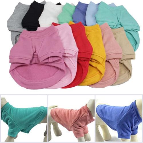 XS-4XL Blanks Dog Sweatshirt Pure Cotton Casual T Shirt Pullover Dog Clothes for Large Dogs Yorkie French Bulldog Pet Hoodies