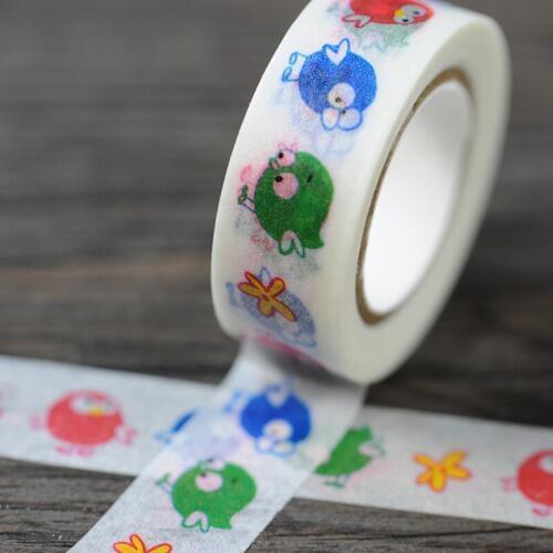 Free shipping Beautirul 15mm*10m washi paper tape/crazy birds masking japan washi tape