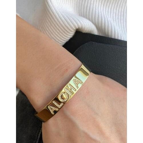 Pave Name Bangle Cuff Bustom Bangle Personalized Christmas gift Graduation Gift Mothers Day gift Custom bangle Christmas