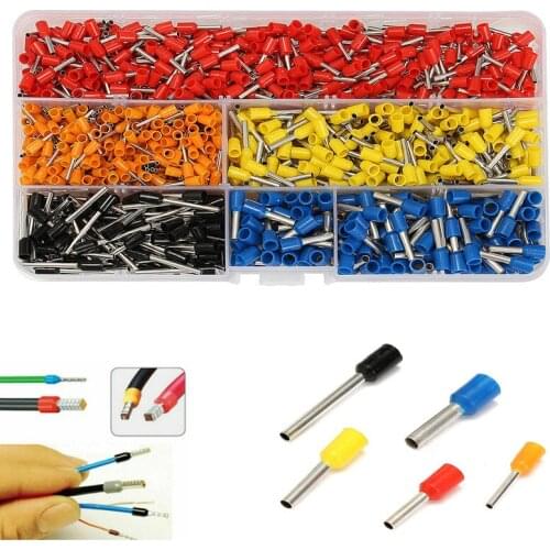 Cable Wire Connector Electrical Tube Terminals Multiple box styles Pre-Insulated Crimping Sleeve terminal suit 1020 PCS