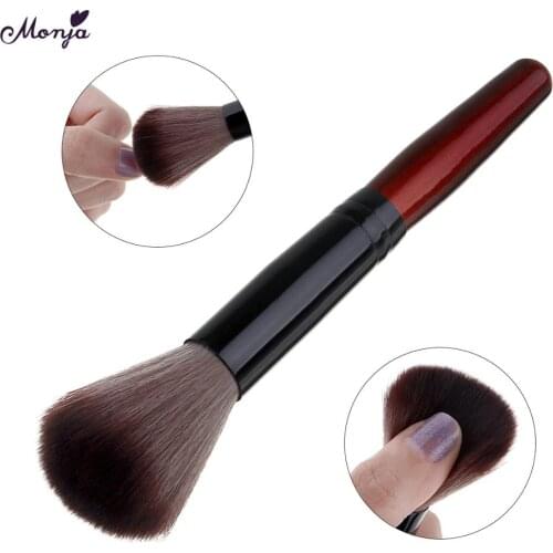 Monja Nail Art Soft Hair Sequins Powder Dust Cleaning Removal Brush Powder Foundation Blush Makeup Brush Manicure Tool