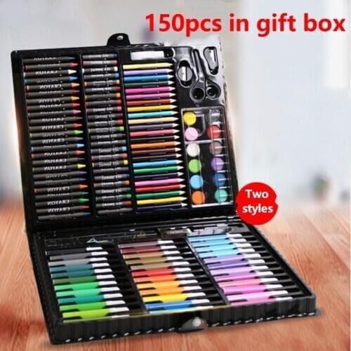 150pcs of Childrens Paintbrush Gift Box for Students Watercolor Brush Art Set Stationery Learning Oil Painting Stick Marker