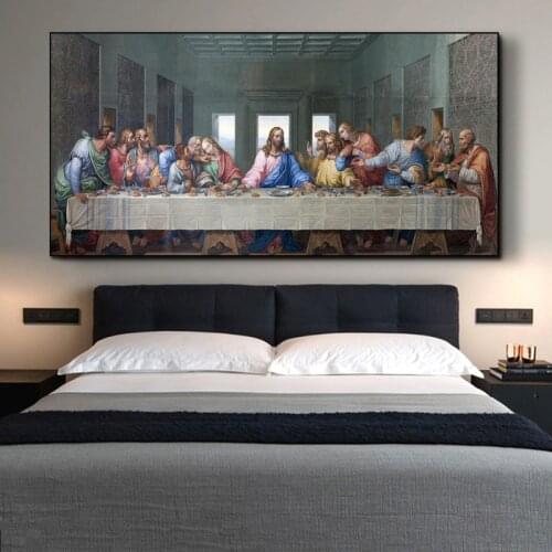 Leonardo Da Vincis The Last Supper Posters and Print Wall Art Canvas Painting Famous Painting Art for Living Room Cuadros Decor