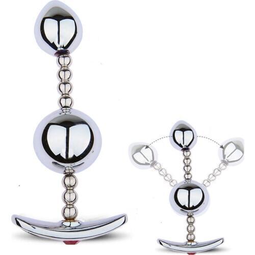 Stainless Steel Metal Anal Beads Butt Plug Anus Masturbation Dilator G Spot Stimulator Anal Plug Erotic Adult Sex Toys Ass Plug
