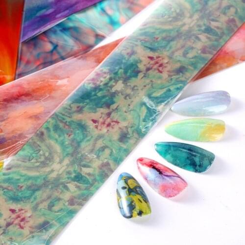 10pcs flowers Snake Serpentine Nail Foils Transfer Roll Wild Animal Leopard Summer Starry Paper Accessory Nail Sticker Decor
