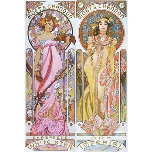 Full round diamond mosaic Alphonse Mucha poster Art Home Decoration Cross Stitch 5d diy Diamond Embroidery Mosaic Rhinestone