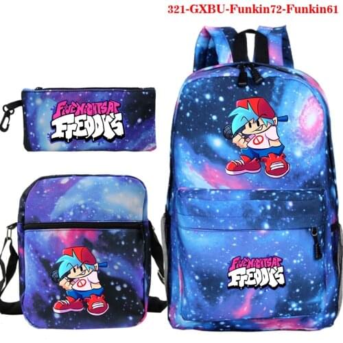 Game Friday Night Funkin Backpack 3pcs/set Students School Bags Anime Bagpacks for Teenagers Casual Travel Rucksack Zipper Bag
