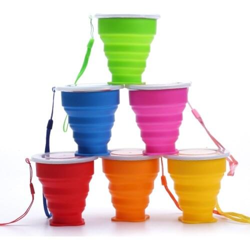 Folding Camping Cup Portable Collapsible Telescopic Silicone Cup Outdoor Picnic Travel Tableware Water Cup Mug Camping Cookware