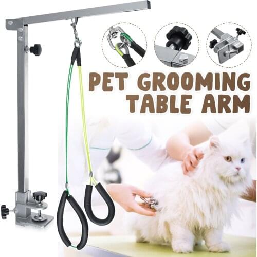 Foldable Pets Steel Suspension Grooming Bracket with sling Adjustable Metal Table Arm Support Dog cat Holder for Bath Desk