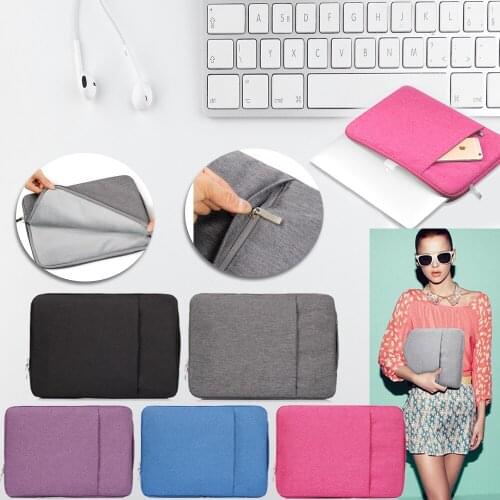 Waterproof Laptop Sleeve Bag with Pocket for 11/13/15 Inch Notebook Case Cover Suitable for Macbook Air/Pro/White Laptop Bag