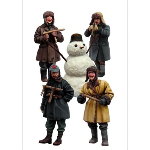 [tuskmodel] 1 35 scale resin model figures kit WW2 children of war big set