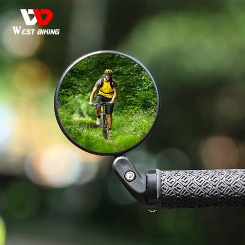 WEST BIKING HD Bicycle Rear view Mirror Wide-Range Adjustable Handle Bar Reflector Mountain Bike Electrical Bike Scooter Mirror