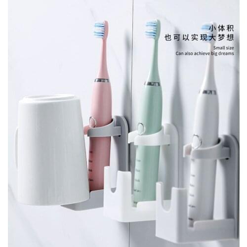 1Pc Creative Traceless Stand Rack Toothbrush Organizer Electric Toothbrush Wall-Mounted Holder Space Saving Bathroom Accessories