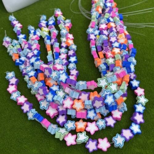 10pcs/strips Colorful Star Clay Beads for DIY Jewelry Making
