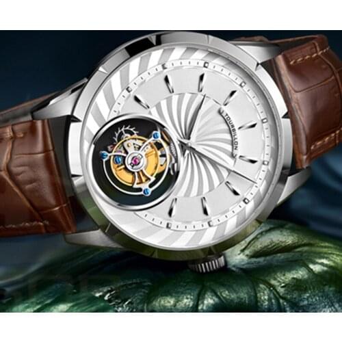 GIV 100% Real Tourbillon Watch Men Mechanical Wristwatches Skeleton Wathes Sapphire Watch Watches for Men Luxury Waterproof 2021