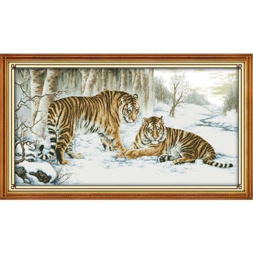14/16/18/27/28 Tiger Painting Counted Cross Stitch Cross Stitch Set animals Cross-stitch Kits Embroidery