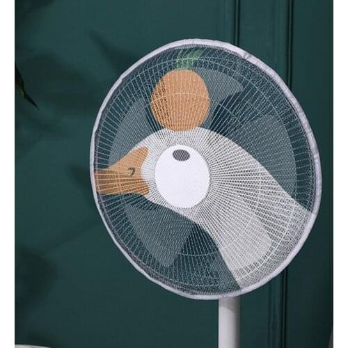 E7CB 2Pcs Cartoon Fan Guard Net Kids Children Finger Protector Fan Filter Mesh Cover